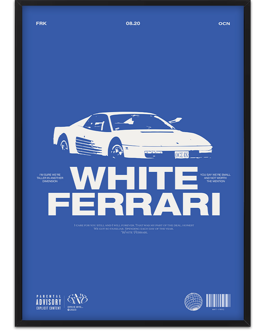 White Ferrari - Blue
